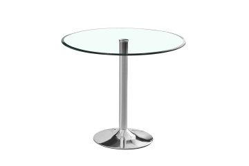 Modern Round Glass Bar Table with Chrome Base