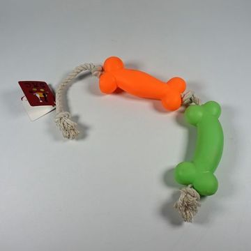 Dog Chew Rope with Rubber Bone Toys