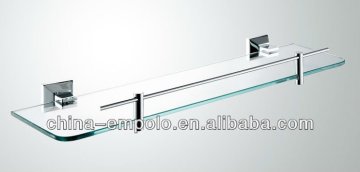 brass square shape single glass shelf,mount single glass shelf,basins and accessories glass shelf