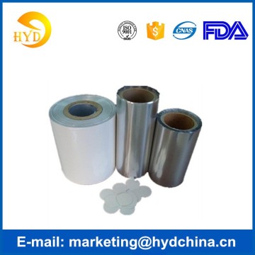 laminated aluminum foil for sealing plastic or glass container