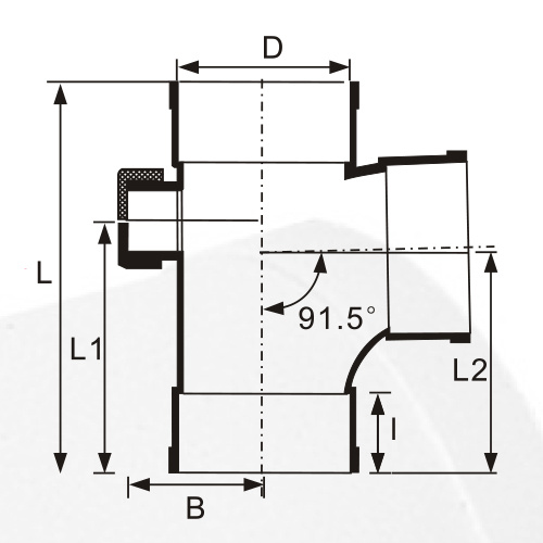 BS5255 / 4514 Дренажная задняя дверь тройника Upvc с серым