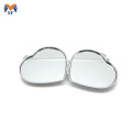 Mini miroir de poche uni en forme de coeur en métal