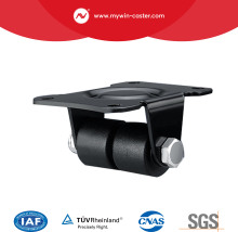 Mini duty 1 inch low center of gravity plate rigid double wheels caster