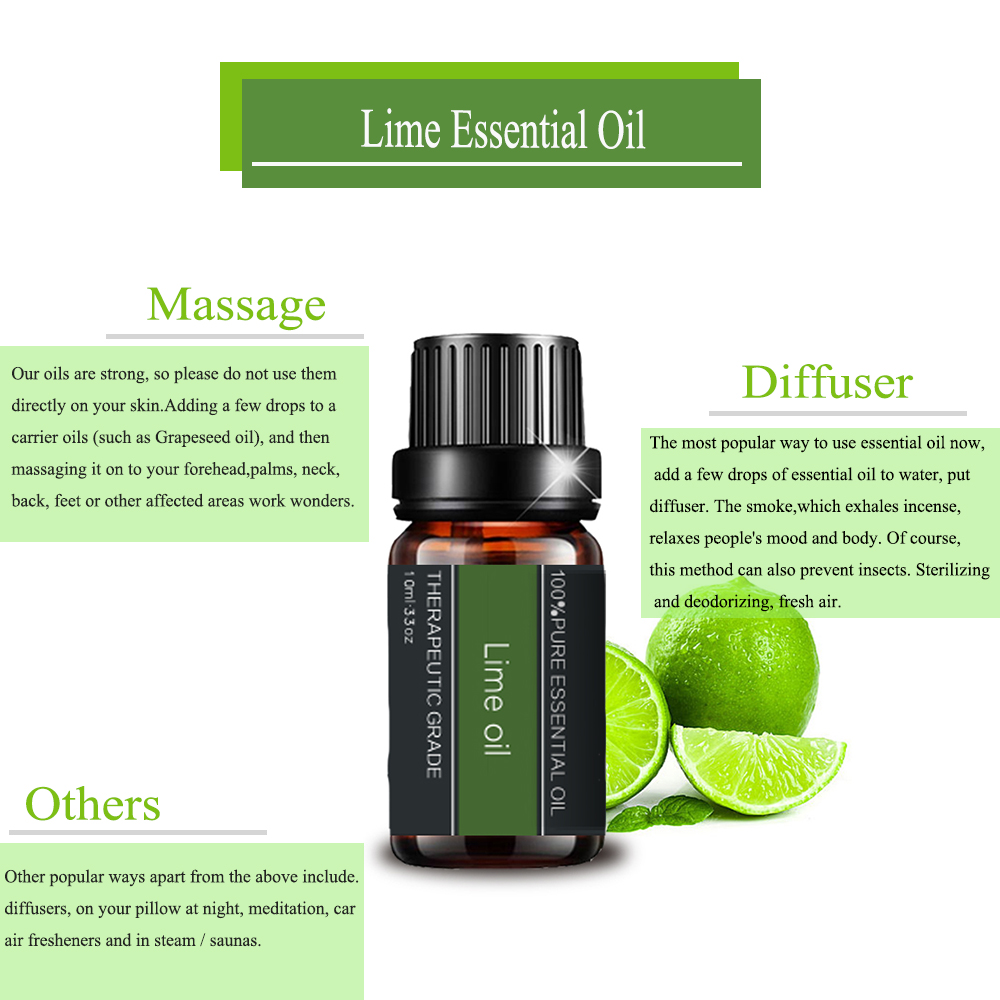 Label Pribadi Lime Essential Oil untuk Aromaterapi