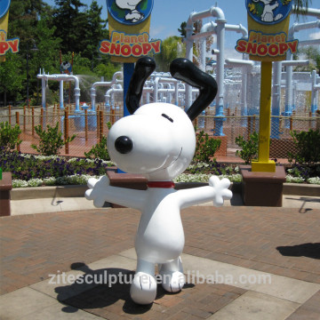 Garden Decoration Cartoon Life Size Fiberglass Snoopy Statue Sculpture