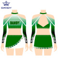 Aangepaste paarse en witte uniform cheerleading uniform cheerleader -outfit voor meisjes