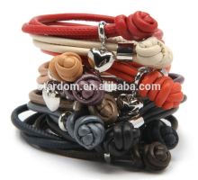 Genuine leather bracelet maker nappa leather bracelet with knot