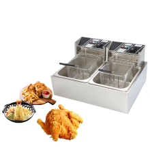 Commercial Electrical Deep Fryer with Dual 6L Baskets for Chicken Fryer