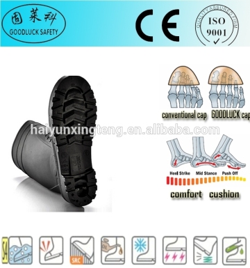 Goodluck Safety Brand Shining Gumboots Safety PVC Boots