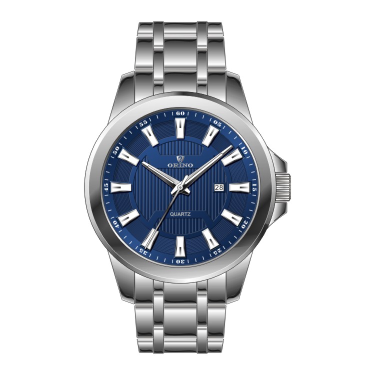 Teaked Dial Men's Watch With Steel Bracelet