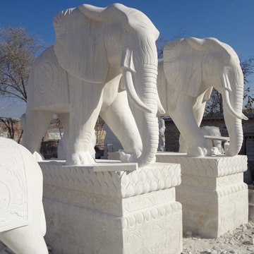 stone carvings white marble elephant statue for sale