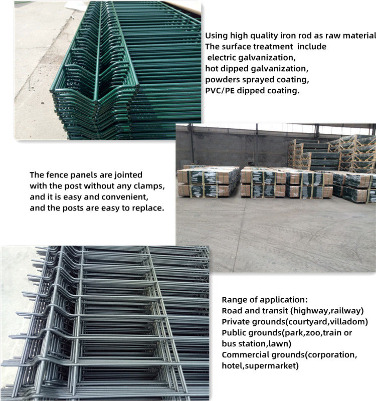 Peach Shape Post Welded Wire Mesh Fence Cheap Fencing PVC Coated Dark Green Factory Price