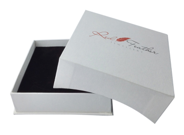 White cardboard jewelry packaging box