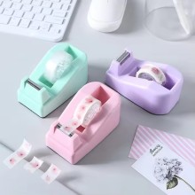 Directly supply macaron color small tape seat creative color desktop office tape machine packing cutter