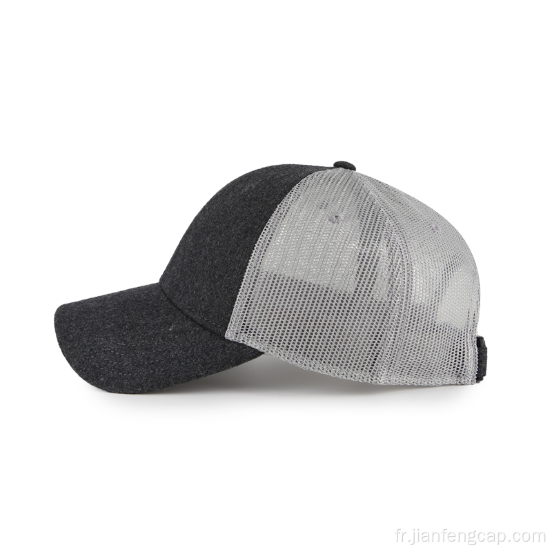 Casquette de baseball vierge melton et mesh