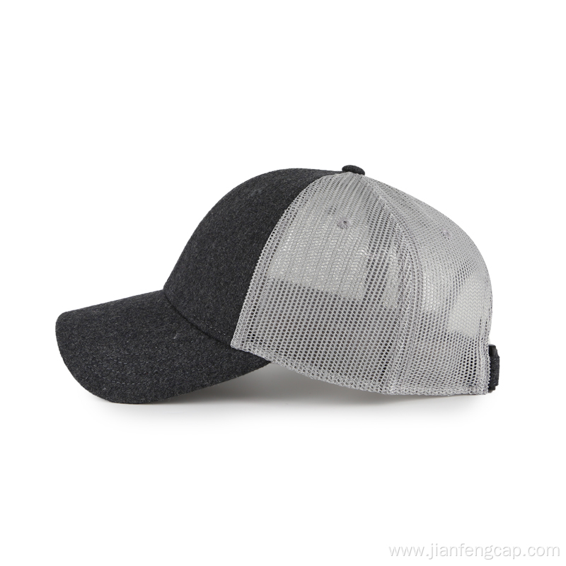 Melton and mesh blank baseball cap