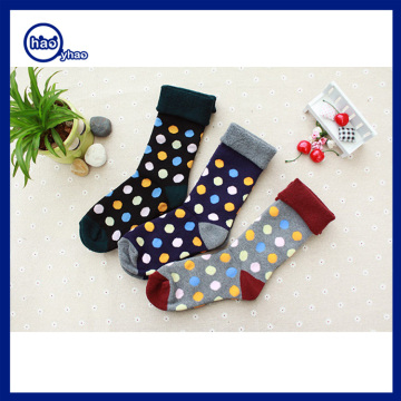 Yhao women dot pattern winter cotton socks thickening girl tube socks factory wholesale