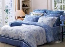 Blue Globe Floral Bedding Sets 4 Pieces , Duvet Covers Sets