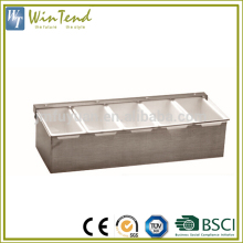 Condiment dispenser containers display 5 compartment plastic spice box