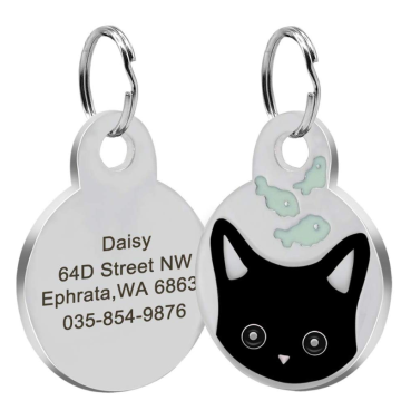 Cat ID-tags met kitten gezicht