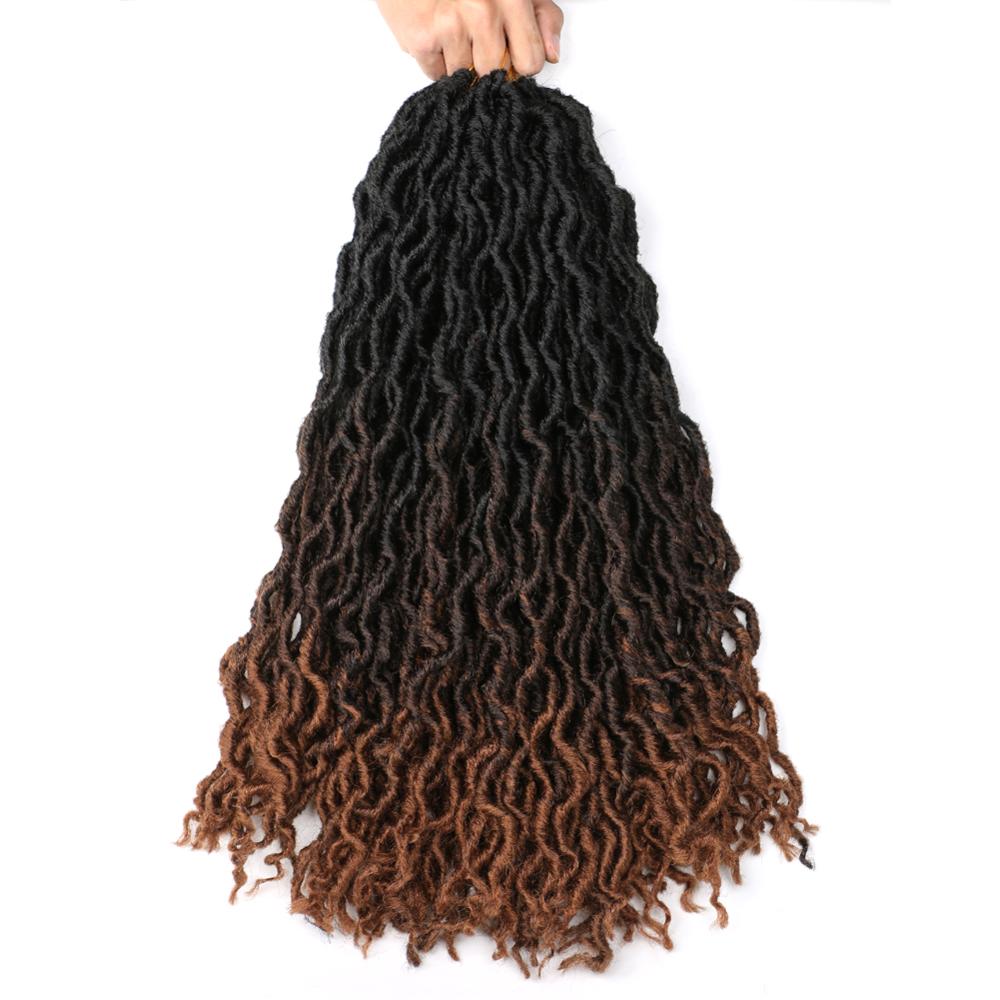 MYZYR Faux Locs Crochet Braids Synthetic Crochet Braids Ombre Braiding Hair Bohemian Locks 18 inch 24 Stands