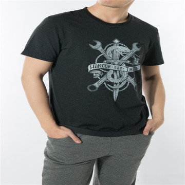 WFF01-Schwarzes T-Shirt mit Musterdruck aus Funktionsstoff