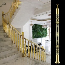 Gold Plastic Plexiglass Stair Handrail for Home Decoration