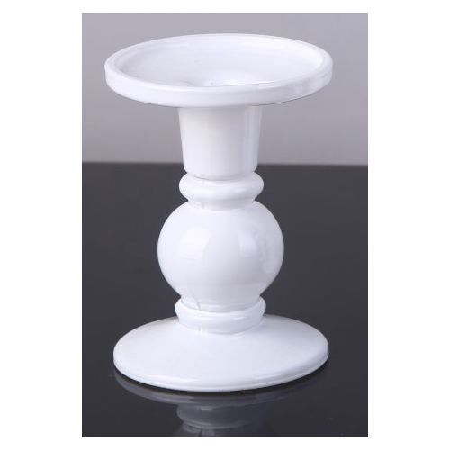 Glass Beaded White Pillar Stand