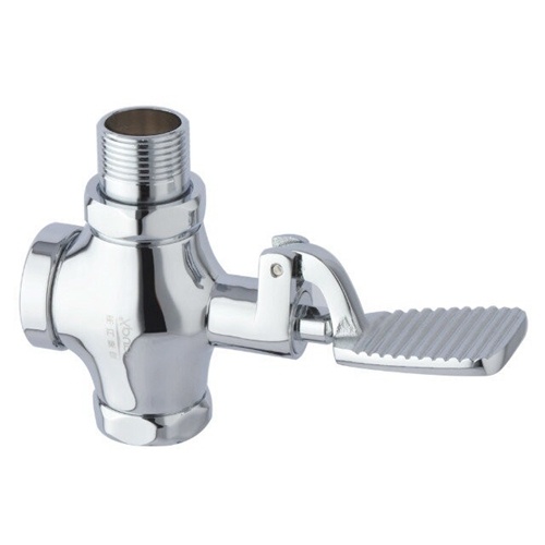 Exposed Foot-pedal toilet flush valve