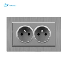EU Standard Control Home Light 16A 250V Double French Wall Switch and Socket