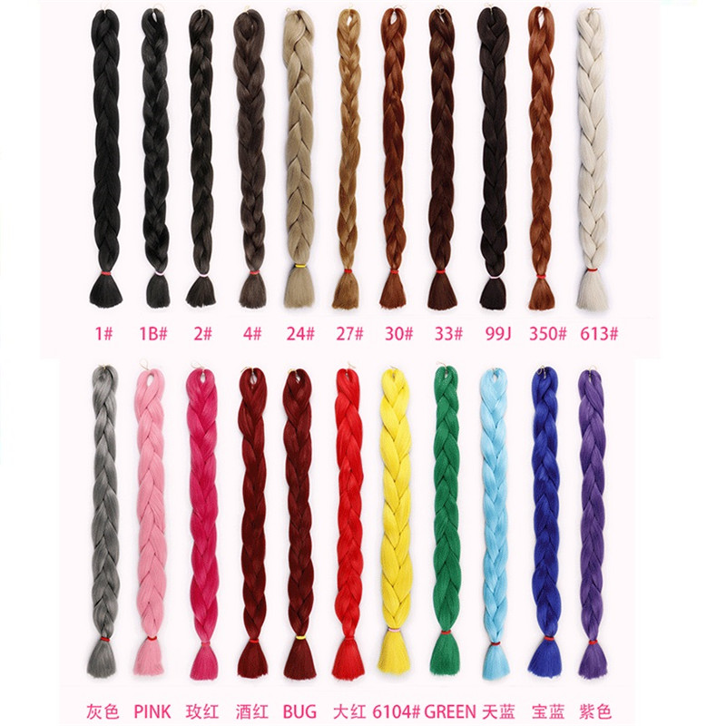 African Synthetic Hair For Braids Extensions Fibre Jumbo Hair Braid Color Pre-Stretched Synthetic Braiding Hair