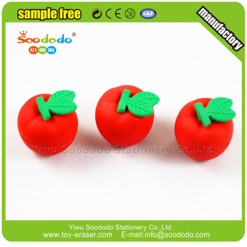 Kids Cute 3D apple shaped rubber stationery aeraser