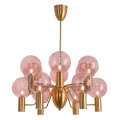 LEDER PINk Glass Chandelier Lamp