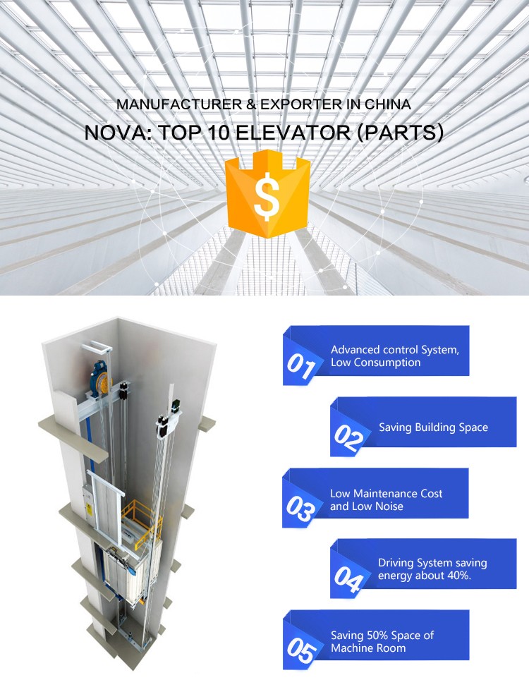 High Quality Luxury Passenger Elevator, China Manufacturer Mrl Passenger Elevator Price