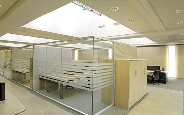 frosted glass partition low height office partition