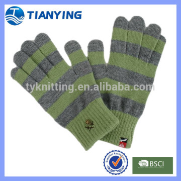 unisex winter stripe knitted magic gloves
