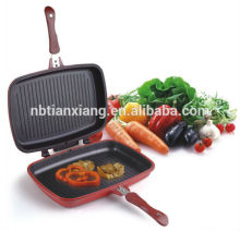 Alu. alloy die casting detacheable double frying pan