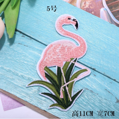 Menampilkan Flamingos Birds DIY Custom Embroidery Patches