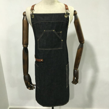Wholesale denim aprons chef apron with multi pockets