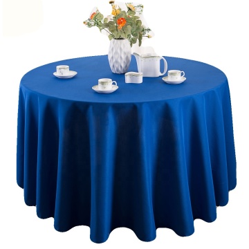 Woven Fabric 120 Inch Royal Blue Round Table Cloths for Wedding