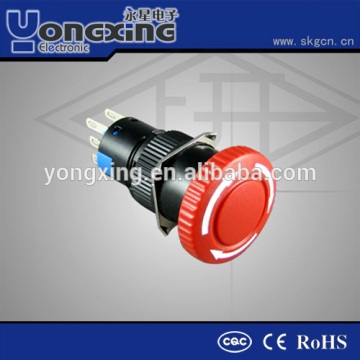 16mm mushroom emergency stop button switch / emergency stop switch