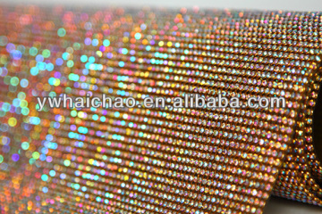 3MM ALUMINUM Rhinestone mesh 4MM rhinestone trimming metal mesh Trimming COPPER RHINESTONE MESH