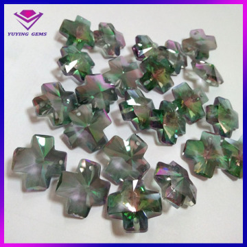 crystal cross shaped glass beads for making jewelrys