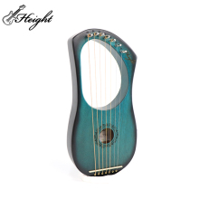Wholesale Wooden 7 Strings Lyre Harp - 10-15 Days Delivery, Size 330*160*40mm, Made of Solid Okoume - CN;GUA Carton Height LY7-BL