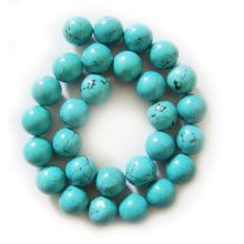 Perles rondes turquoise de 14 mm