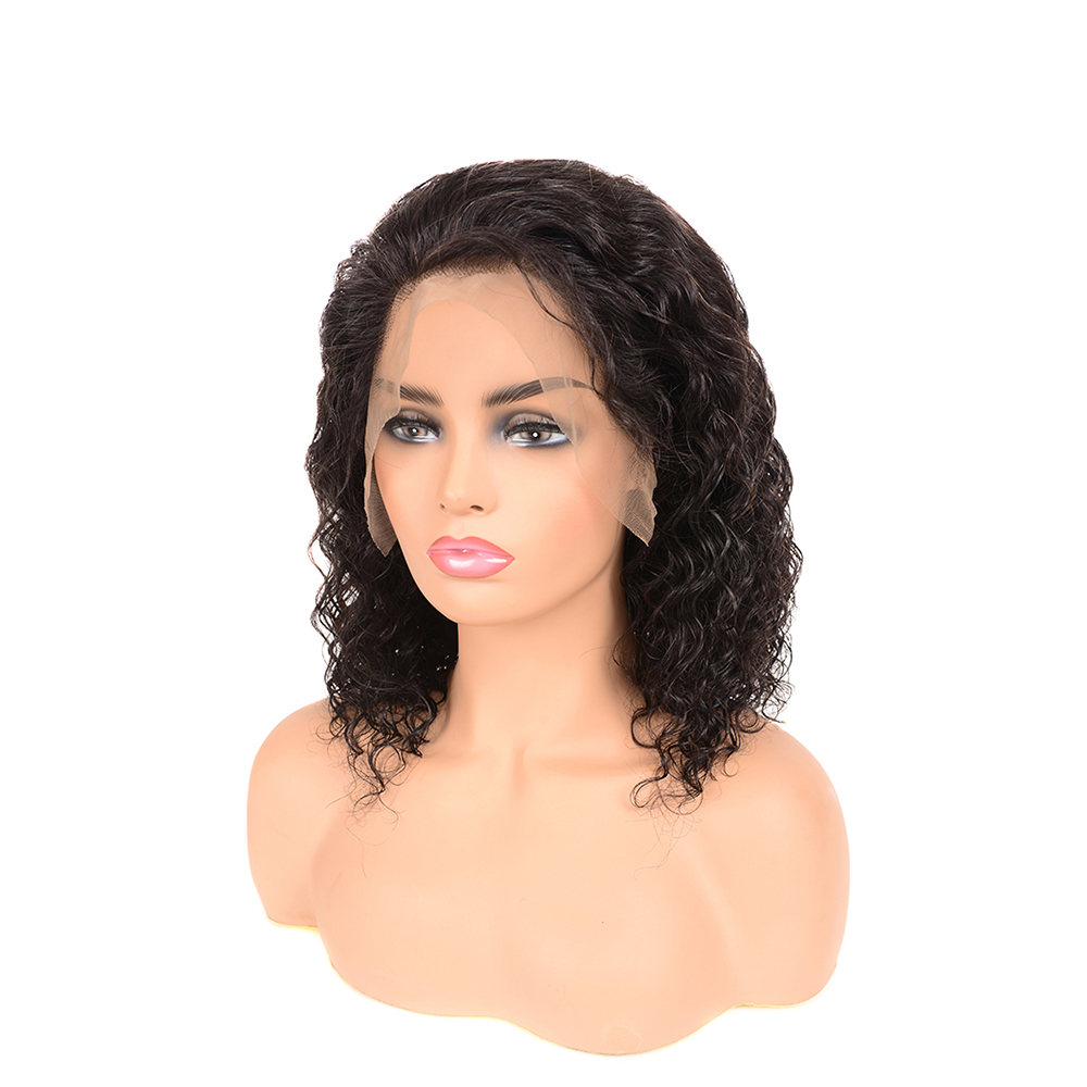 Cheap Lace Frontal Wig Xuchang Short Deep Curly Glueless Wigs, Deep Wave BOB Lace Front Wig