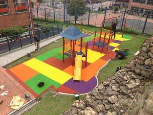 Colored EPDM floor tile / rubber playground tiles with cust