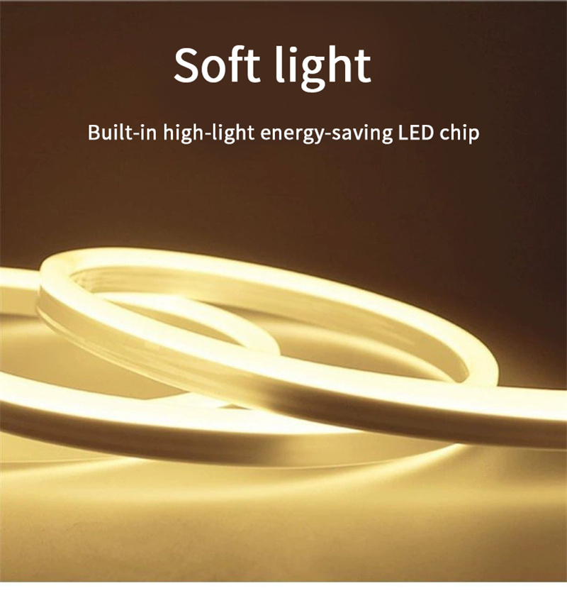 220V Silicone PVC Led Neon Tube 8*16mm 120 leds Custom IP65 Outdoor Cuttable Rope Light Flex Neon Lights