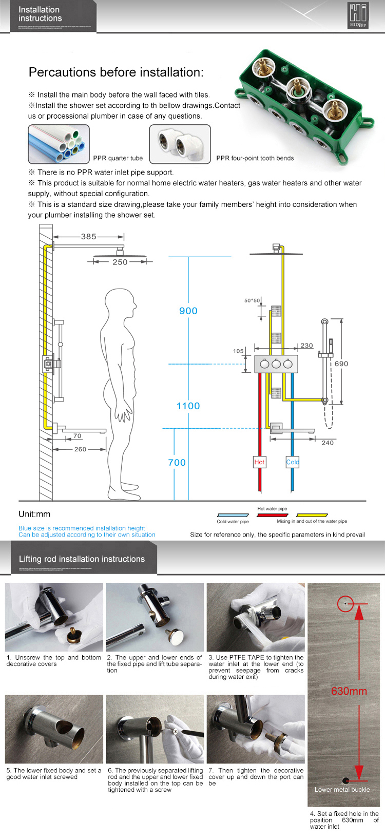 Wall Mounted Shower Faucet Set