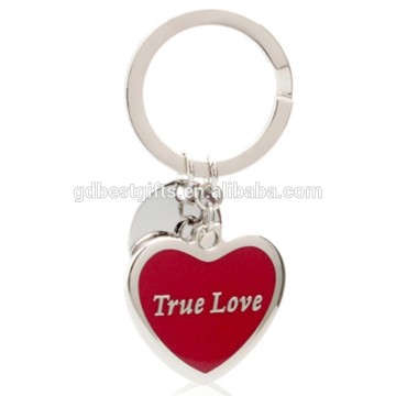 metal enamel heart shaped keychain